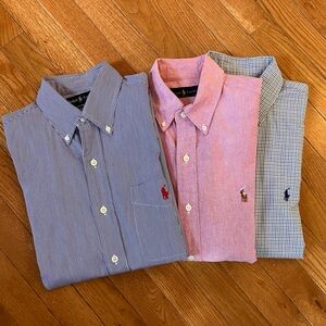 Set of 3 Polo Ralph Lauren Long Sleeve Button Down Shirts size M